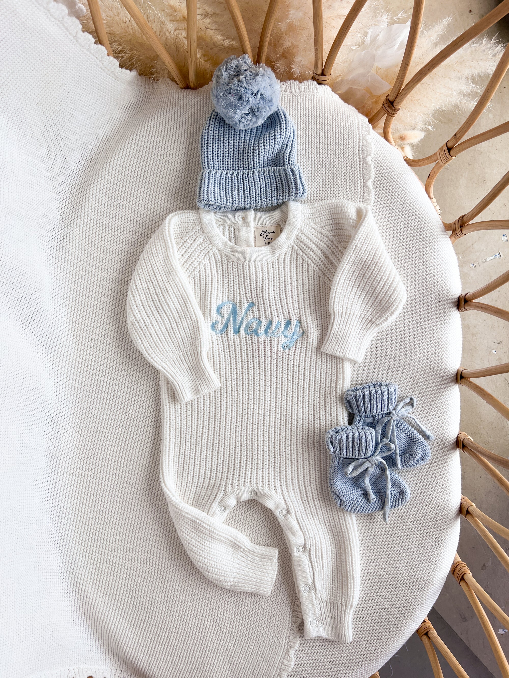 Mini Knit Beanie - Powder Blue