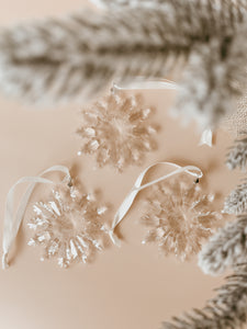 Glass Snowflake Christmas Tree Ornament