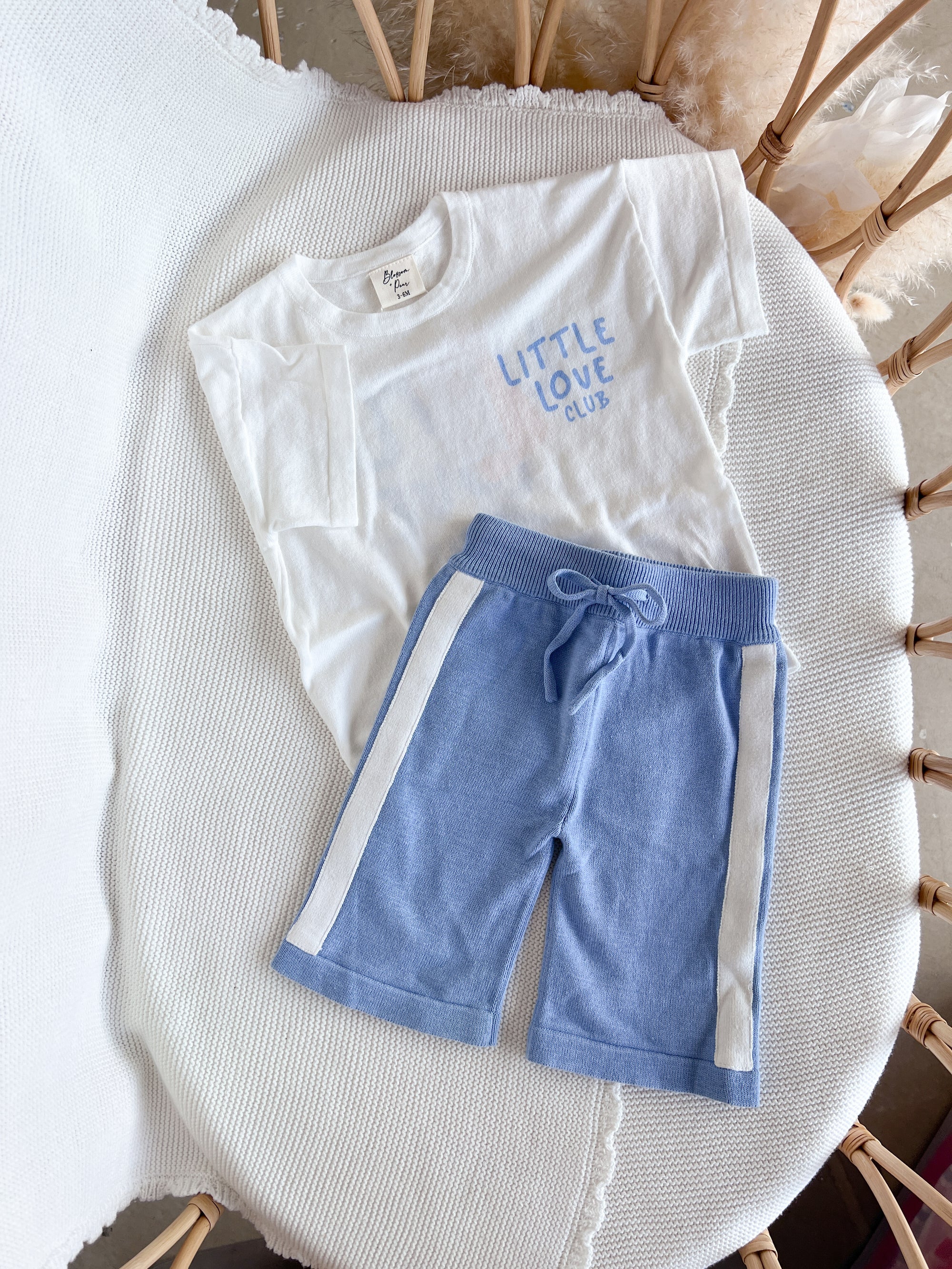 Quinn Pant - Mini - Blue with White Stripes