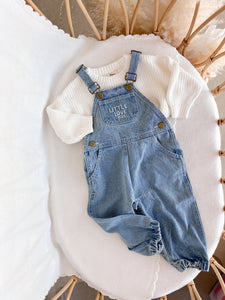 'Little Love Club' Vintage Blue Denim Overalls