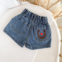 Load image into Gallery viewer, Horseshoe Denim Shorts