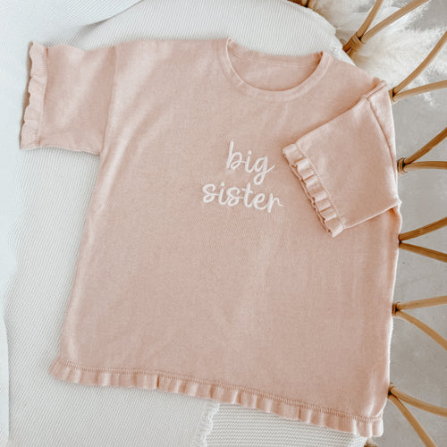 'Big Sister' Tee - Pink Lemonade