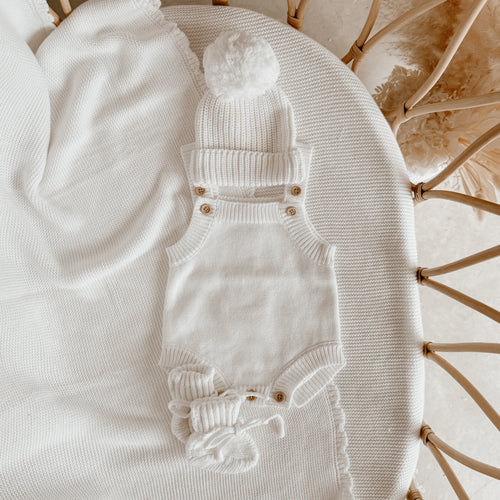 Milk Singlet Romper & Beanie Bundle