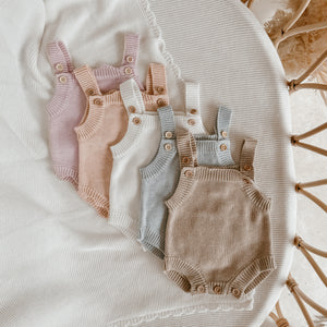 Powder Blue Singlet Mini Knit Romper