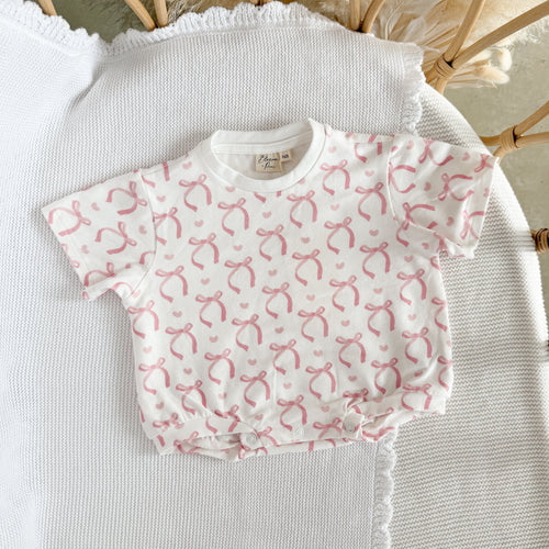Pink Bow Slouch Romper