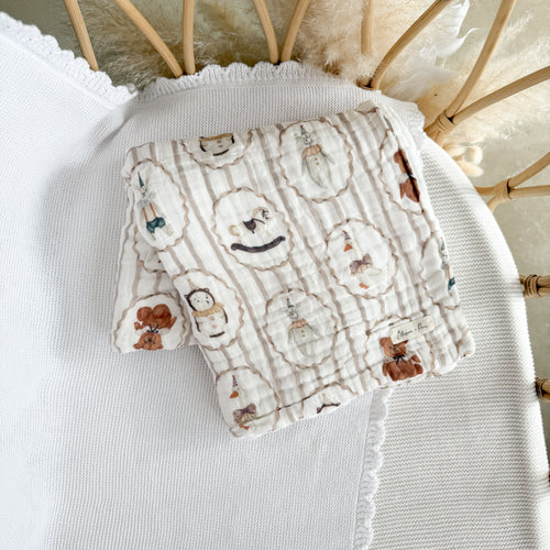 Heritage Muslin Blanket - Teddy Bear Picnic