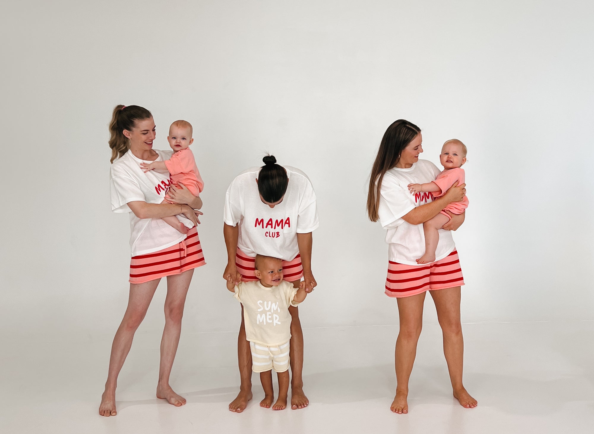 Kids Knit Shorts - Pink &amp; Red