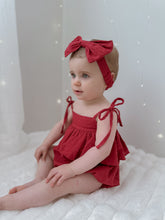 Load image into Gallery viewer, Scarlett Dobby Tie Romper