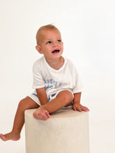 Load image into Gallery viewer, &#39;Little Love Club&#39; Big Logo Tee &amp; Short Bundle - White &amp; Blue