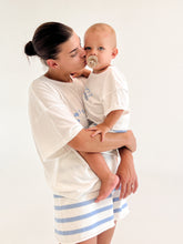 Load image into Gallery viewer, Ladies &#39;Favourite Days&#39; Tee and Knit Shorts Bundle - White &amp; Blue