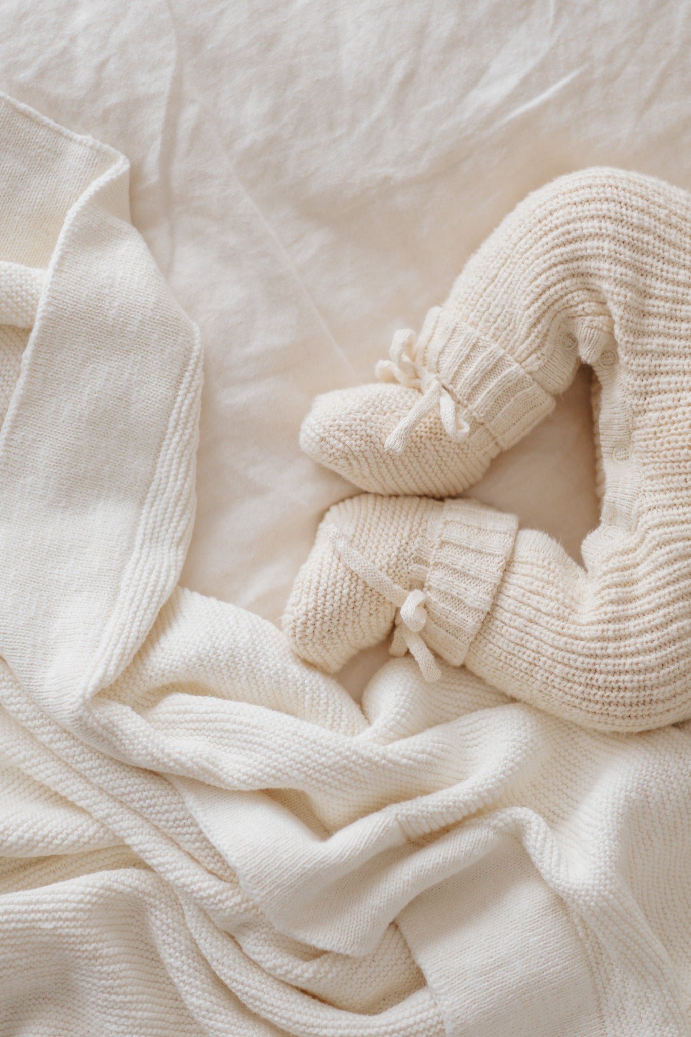 Chunky Knit Booties - Newborn-6M - Honey