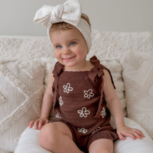 Load image into Gallery viewer, Singlet Daisy Frill Knit Romper - Espresso