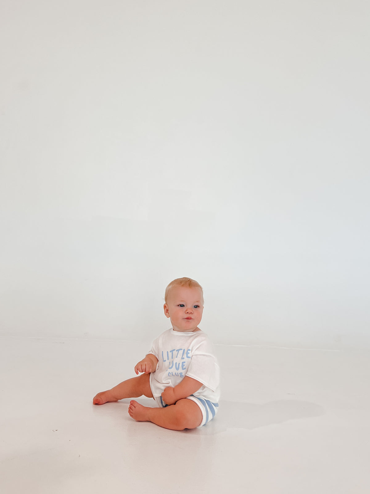 Kids Knit Shorts - Blue &amp; White