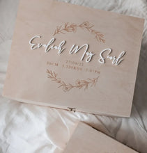 Load image into Gallery viewer, Wooden Personalised Baby Keepsake Box - LARGE - PRE ORDER EST DISPATCH OCTOBER