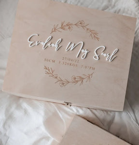 Wooden Personalised Baby Keepsake Box - LARGE - PRE ORDER EST DISPATCH OCTOBER