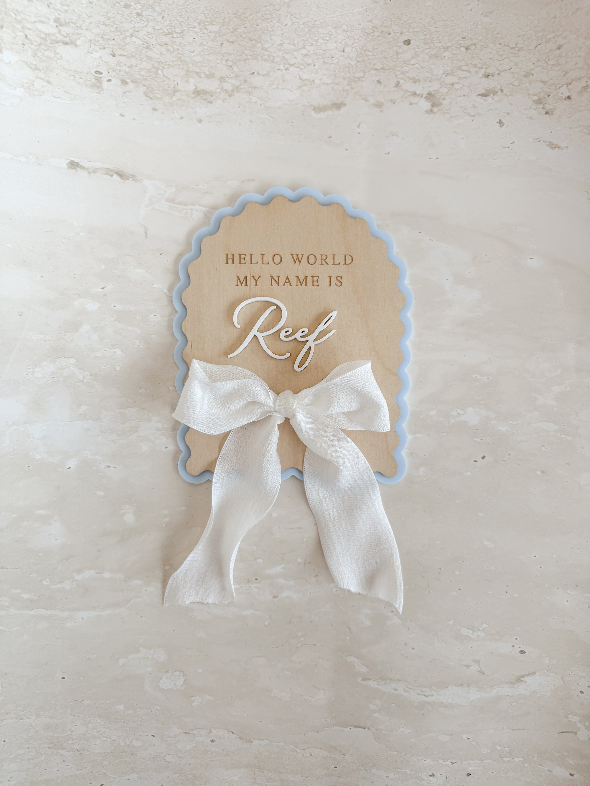 Personalised Arch Scallop Announcement Plaque