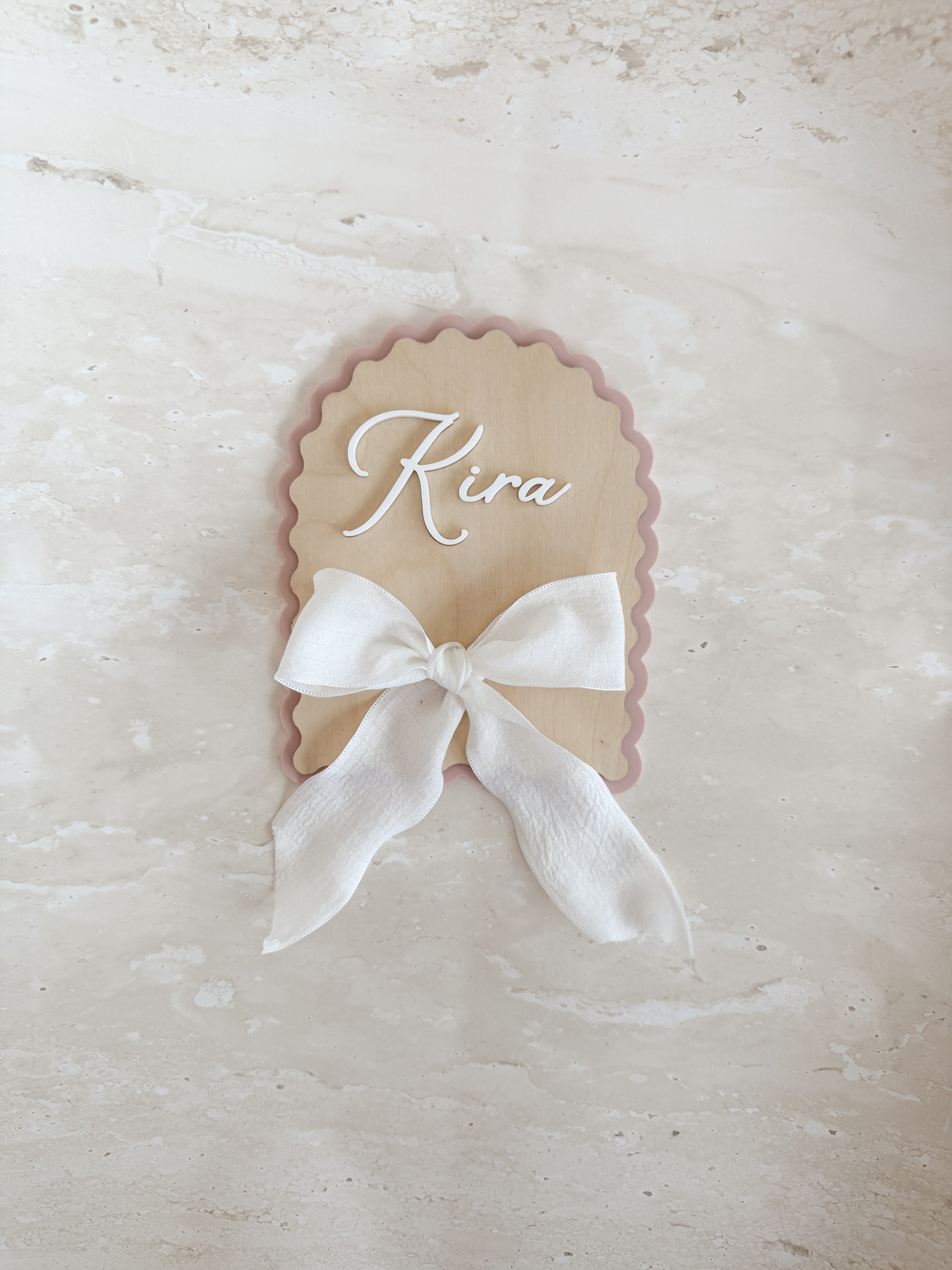 Personalised Arch Scallop Announcement Plaque