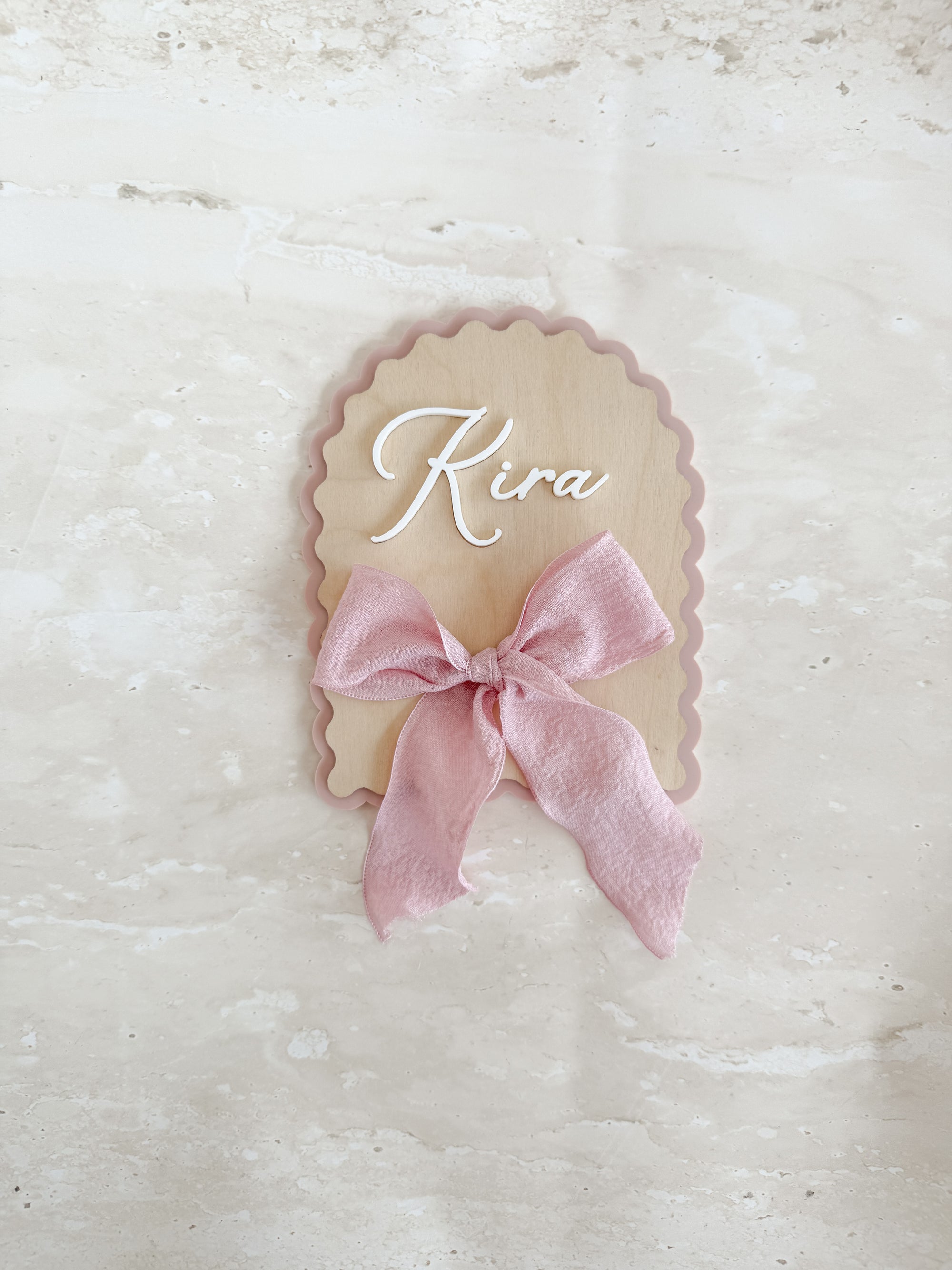 Personalised Arch Scallop Announcement Plaque