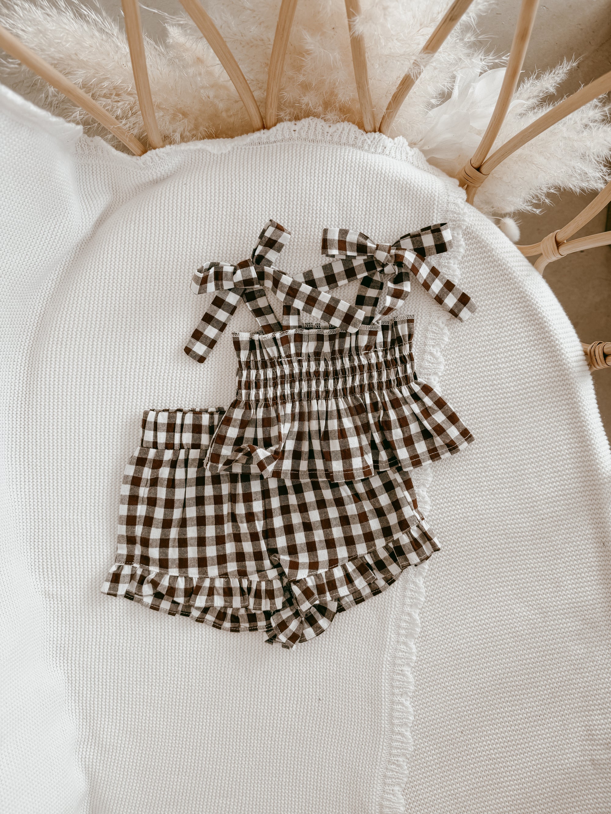 Cocoa Gingham - Two Piece Set