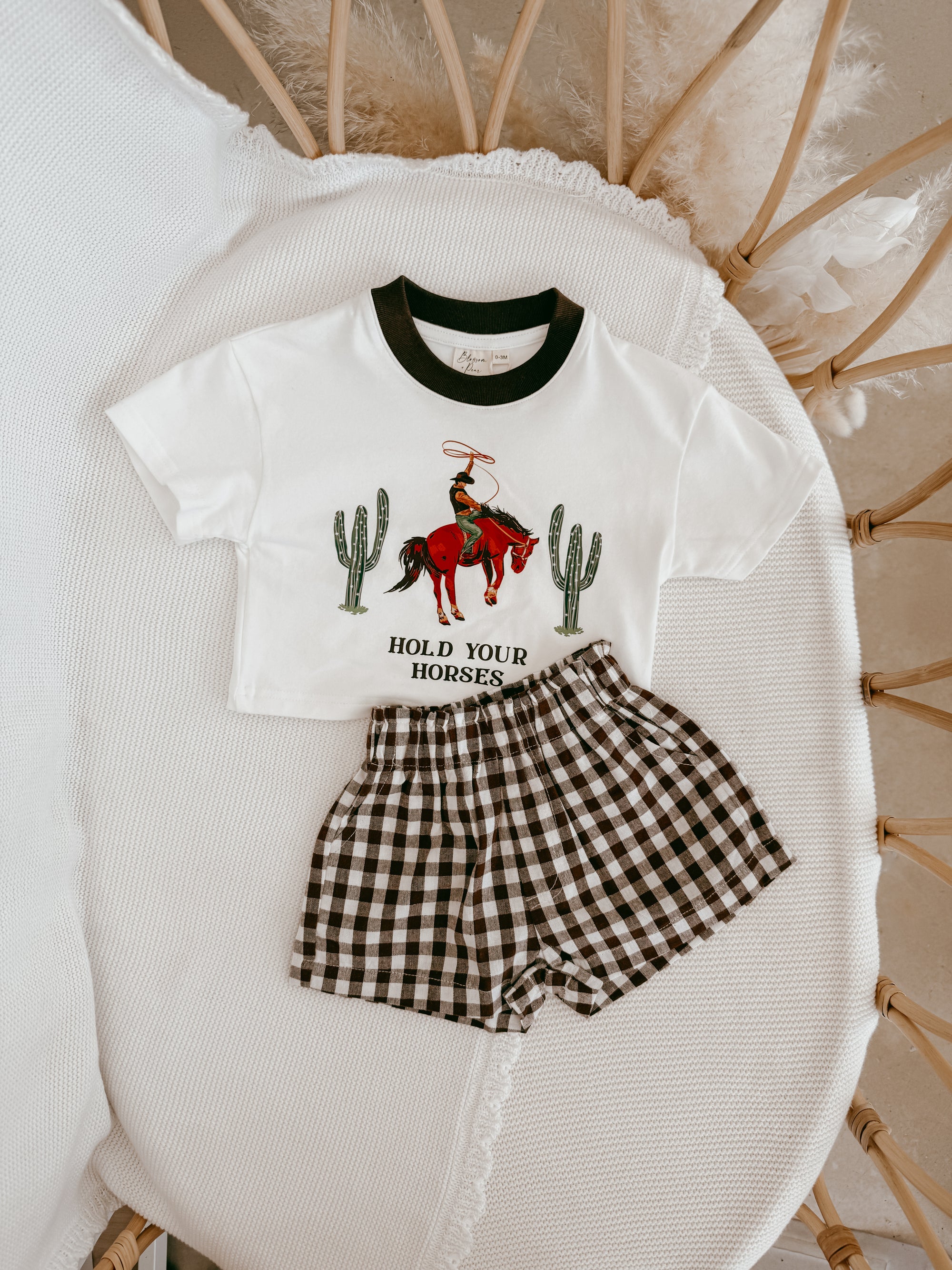 Kids Cocoa Gingham Shorts