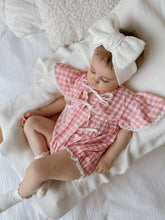 Load image into Gallery viewer, Dorothy Flutter Sleeve Romper - Pink Gingham