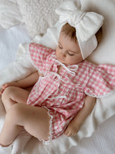 Load image into Gallery viewer, Dorothy Flutter Sleeve Romper - Pink Gingham