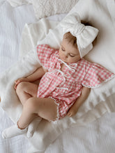 Load image into Gallery viewer, Dorothy Flutter Sleeve Romper - Pink Gingham