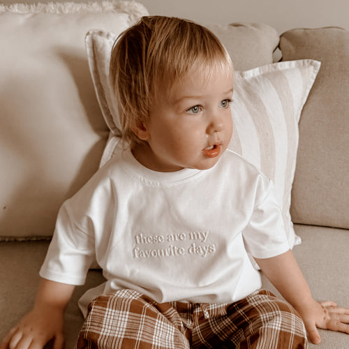 Kid's 'Favourite Days' Oversized Tee - White