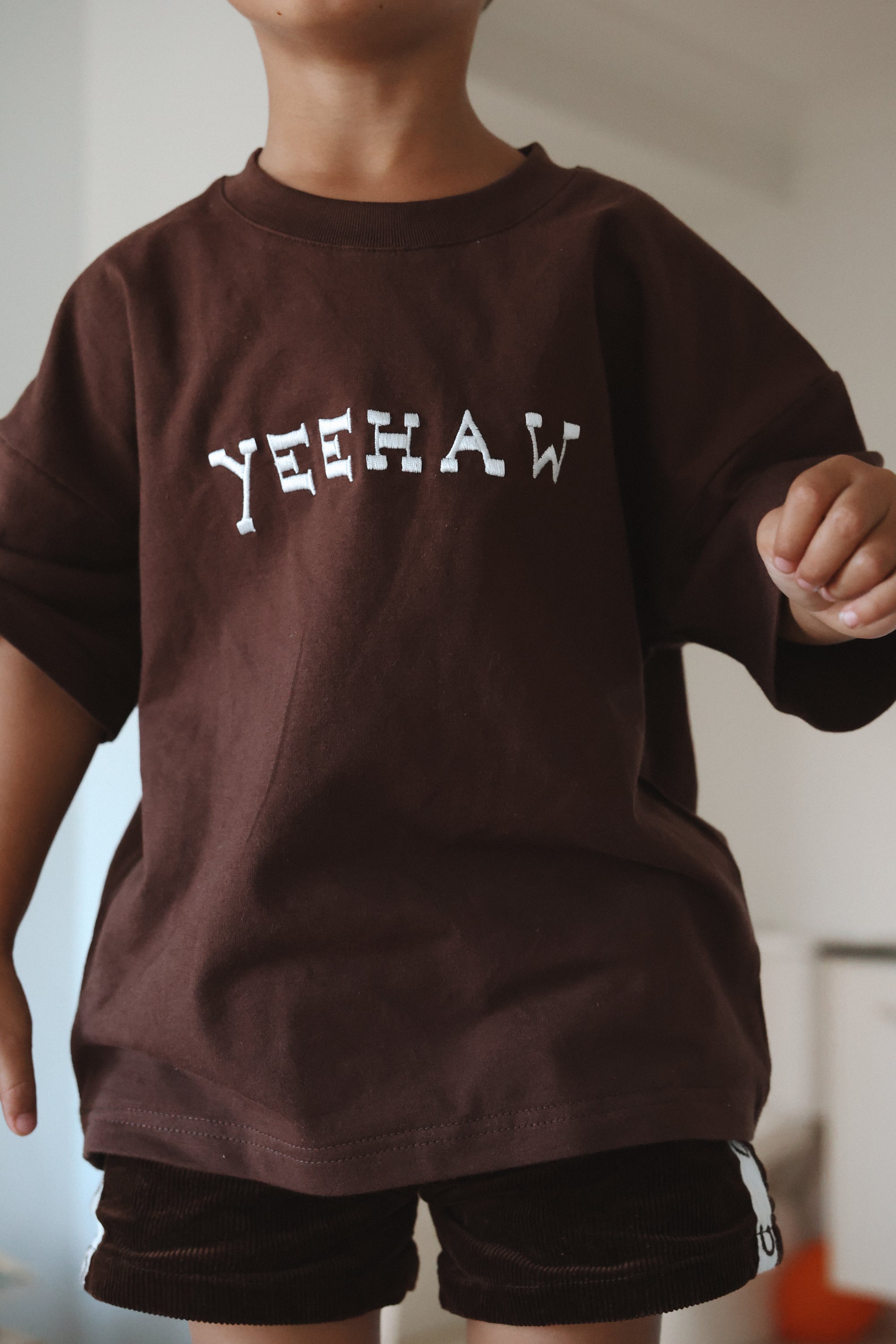 'Yeehaw' Slouch Tee - Espresso