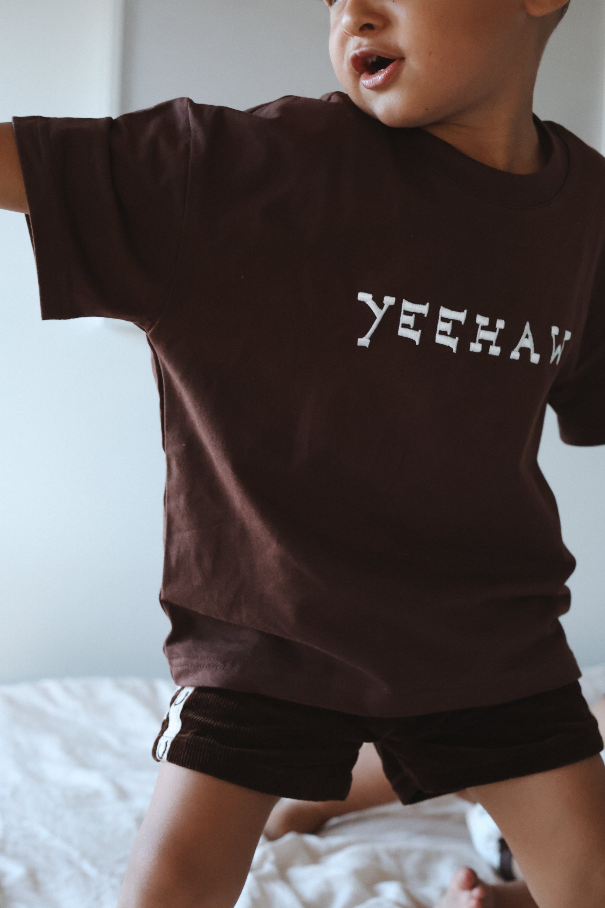 'Yeehaw' Slouch Tee - Espresso