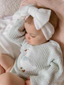 Goose Chunky Knit Romper - Periwinkle Blue