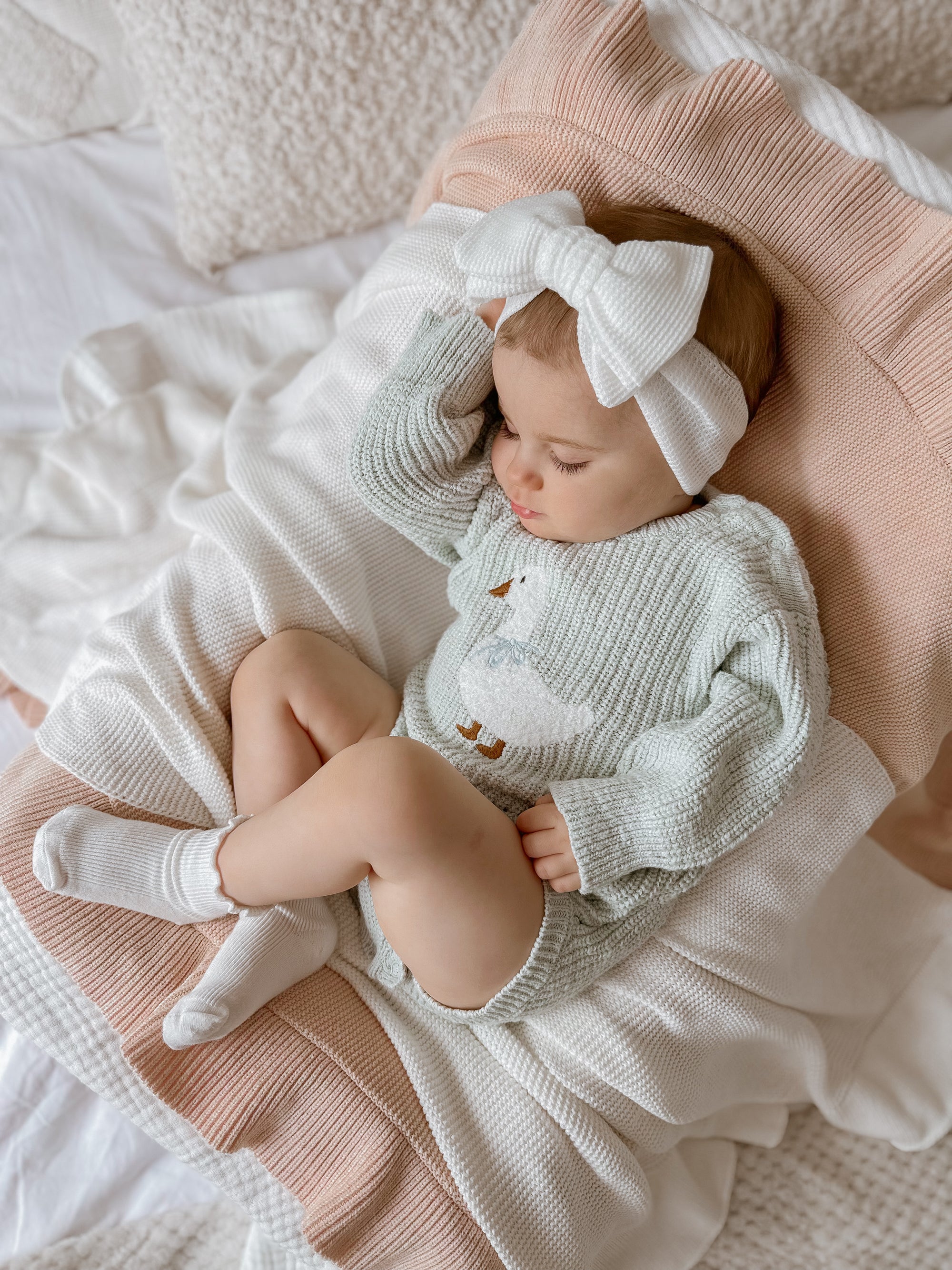 Goose Chunky Knit Romper - Periwinkle Blue