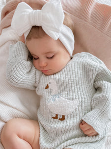 Goose Chunky Knit Romper - Periwinkle Blue