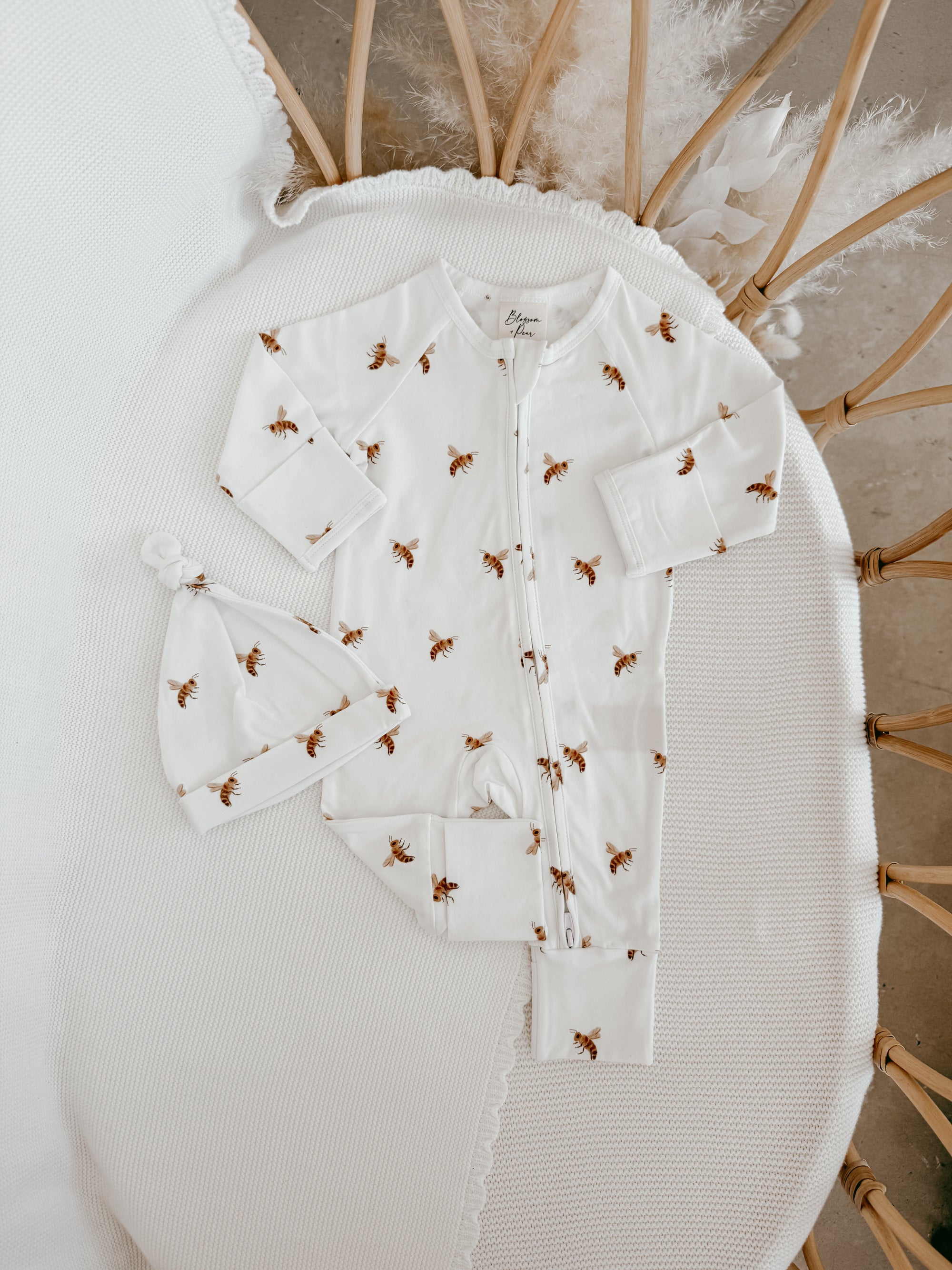 Cotton Growsuit - Honey Bee