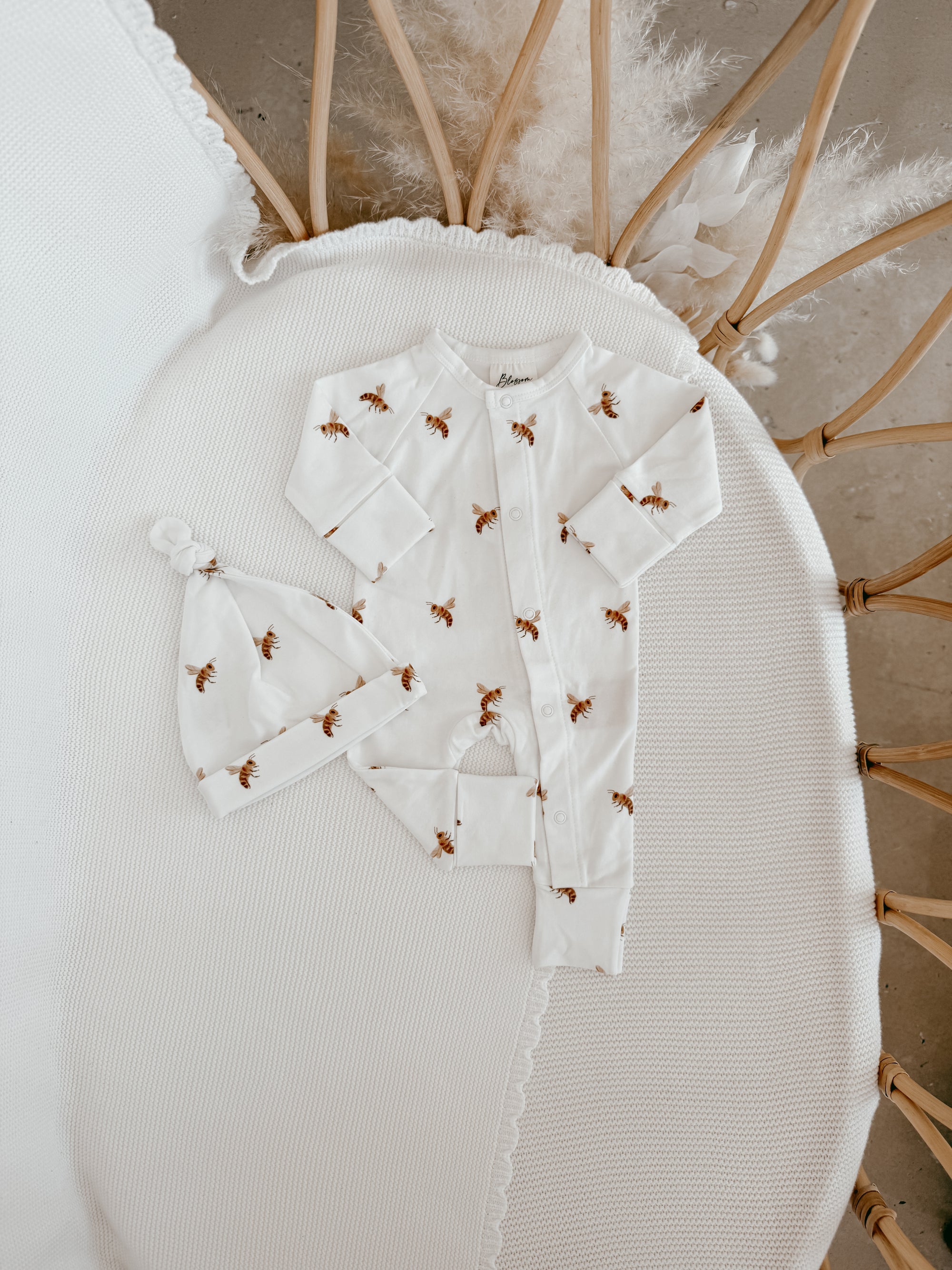 Cotton Growsuit - Honey Bee