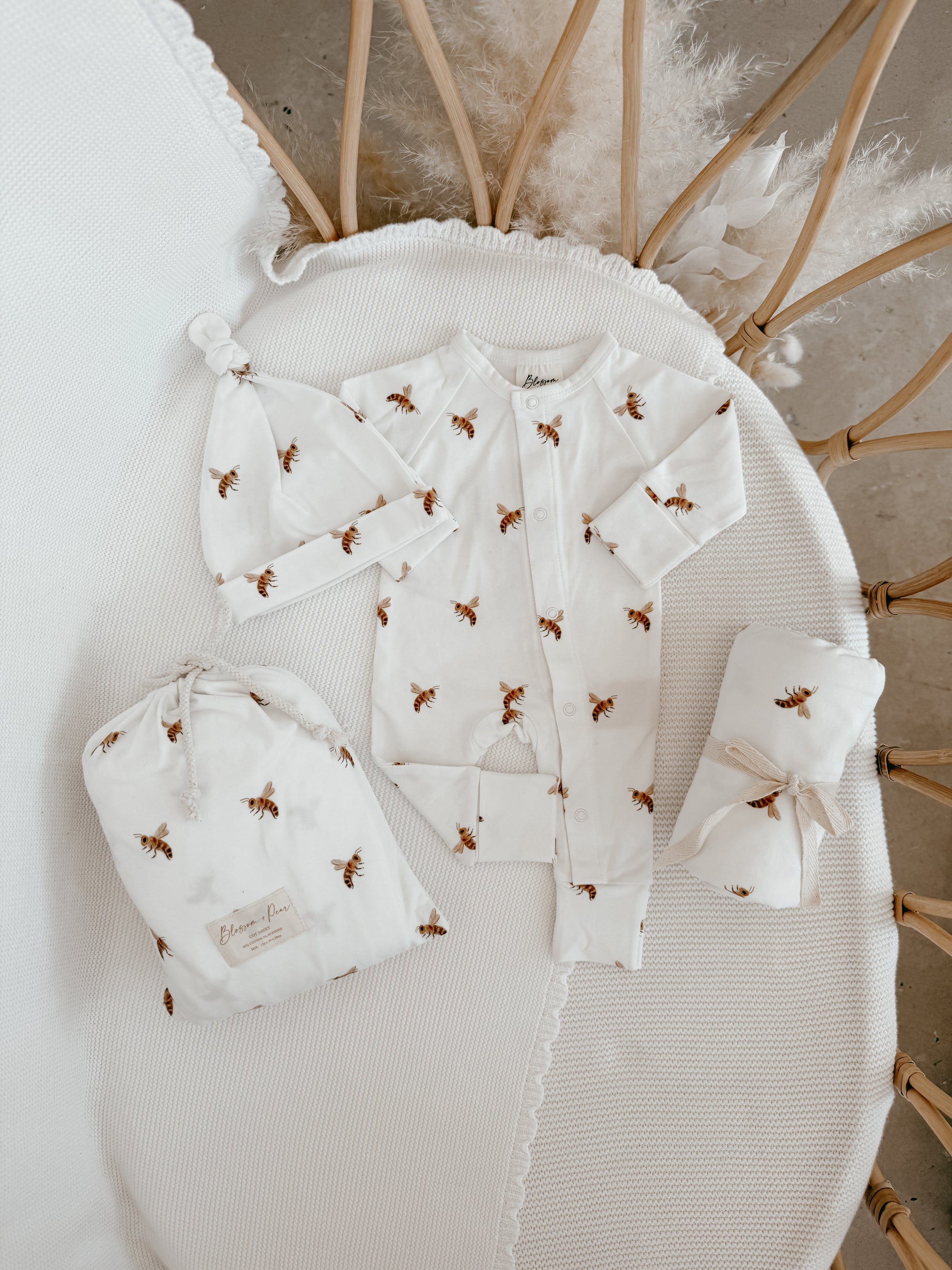 Cotton Growsuit - Honey Bee
