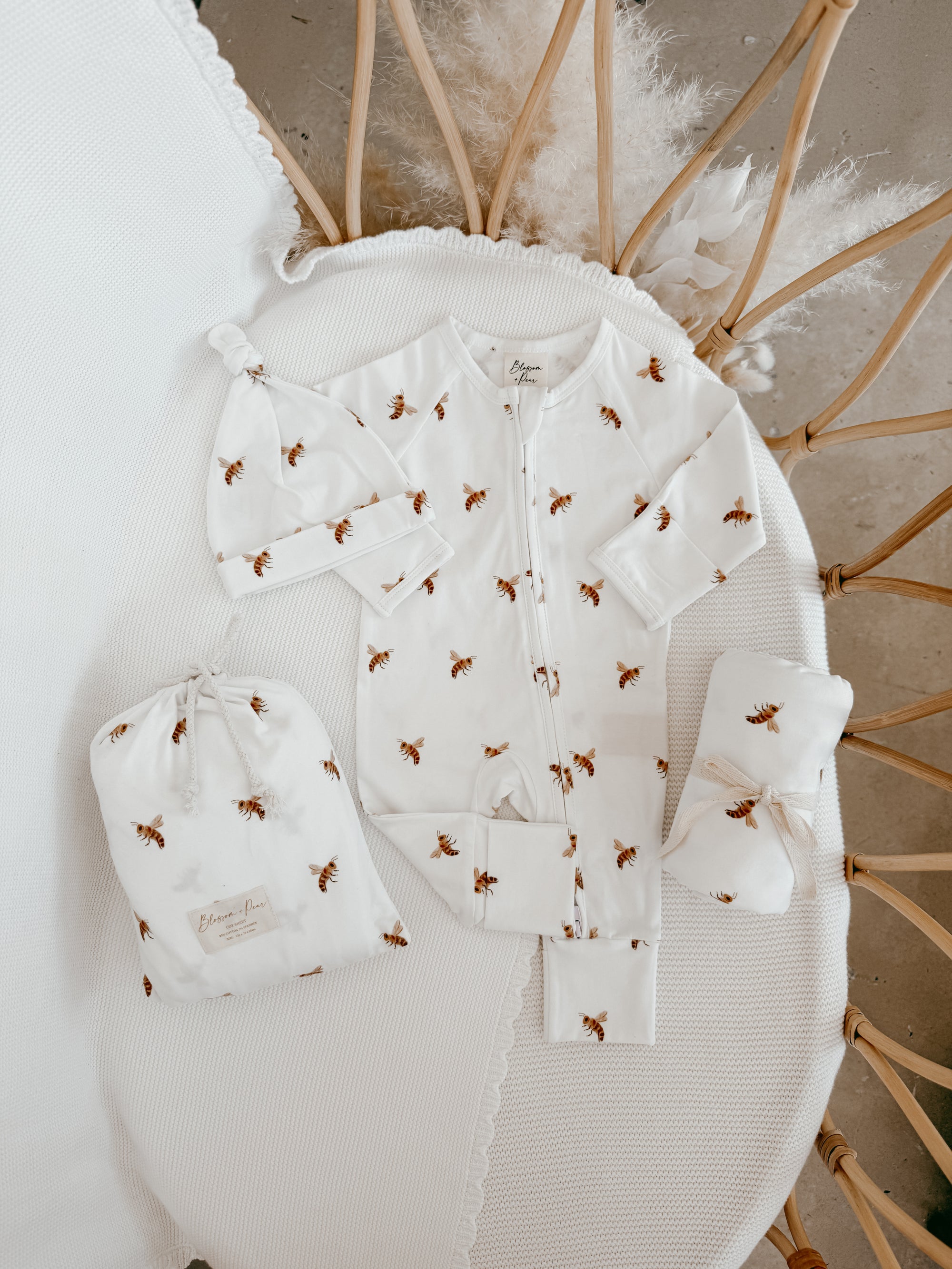 Cotton Growsuit - Honey Bee