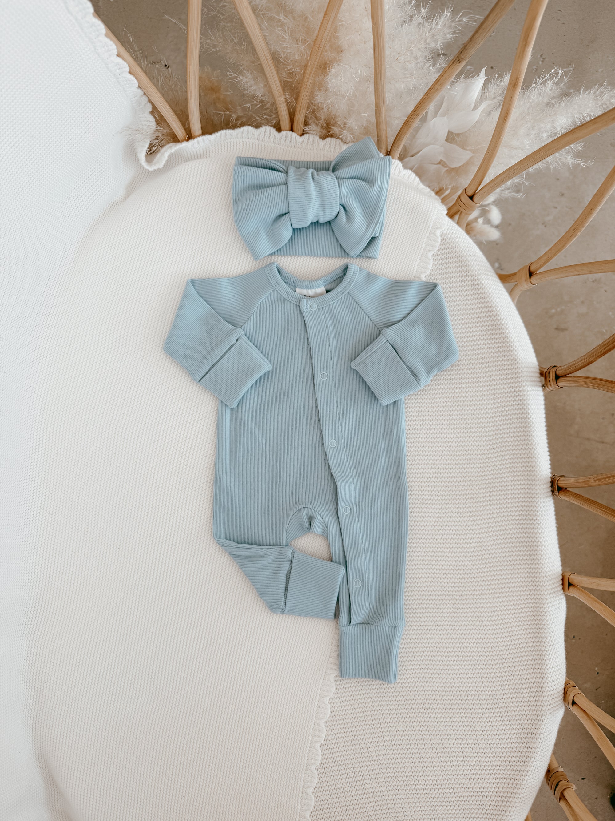 Cotton Growsuit - Baby Blue