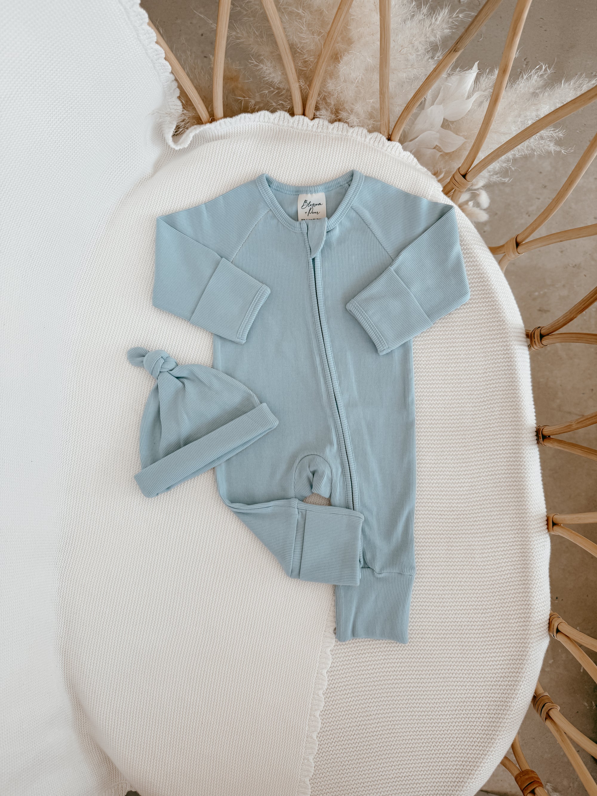 Cotton Growsuit - Baby Blue