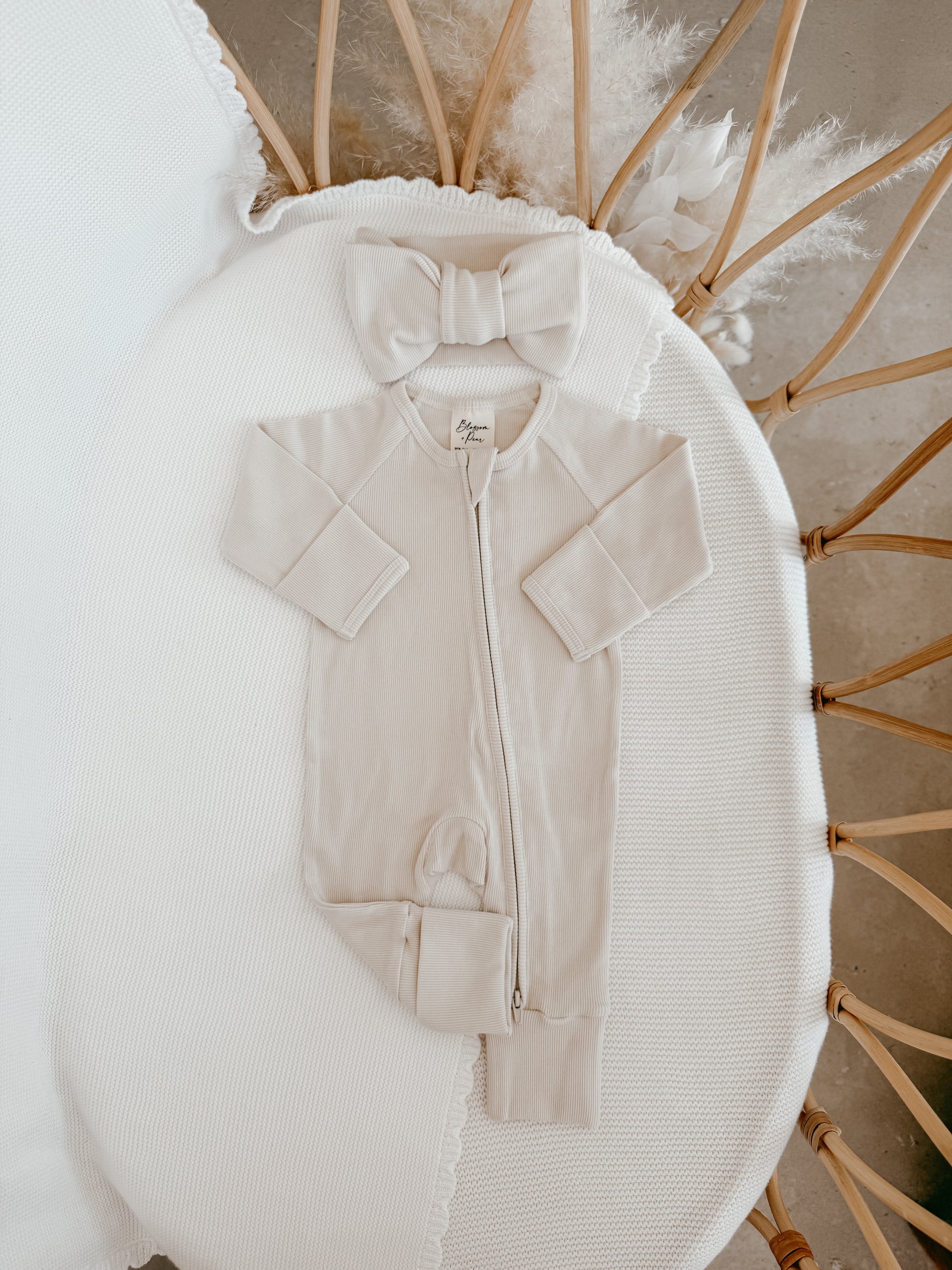 Cotton Growsuit - Vanilla Bean
