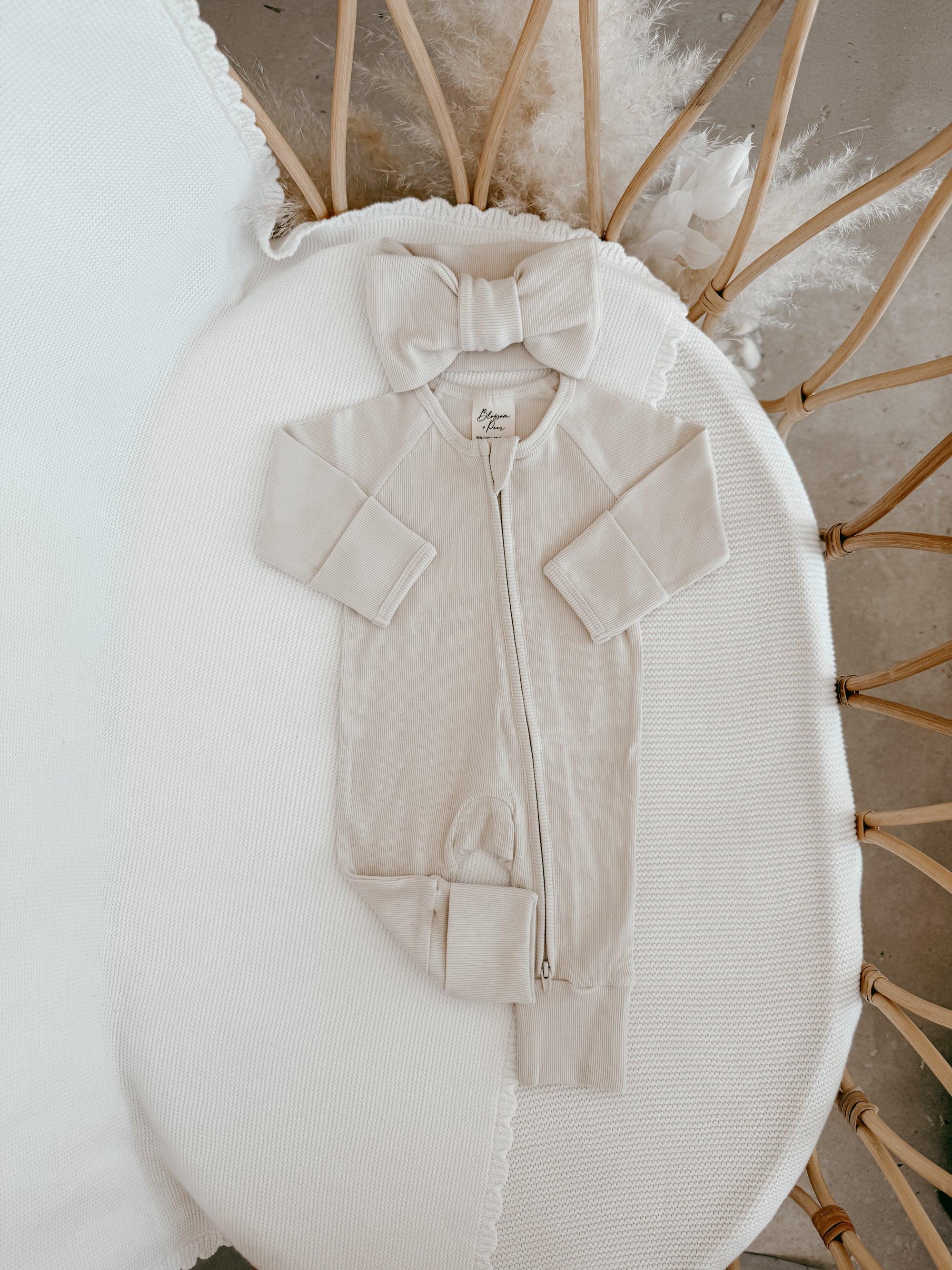 Cotton Growsuit - Vanilla Bean