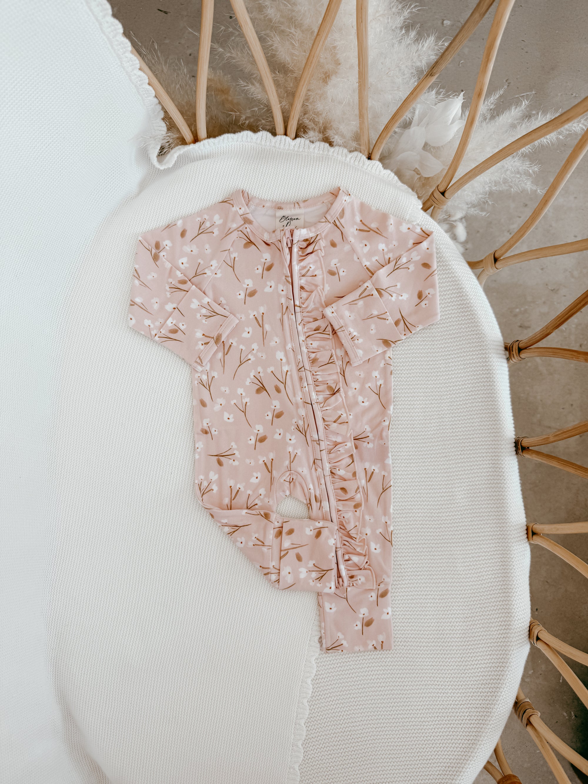 Cotton Growsuit - Blushing Blooms