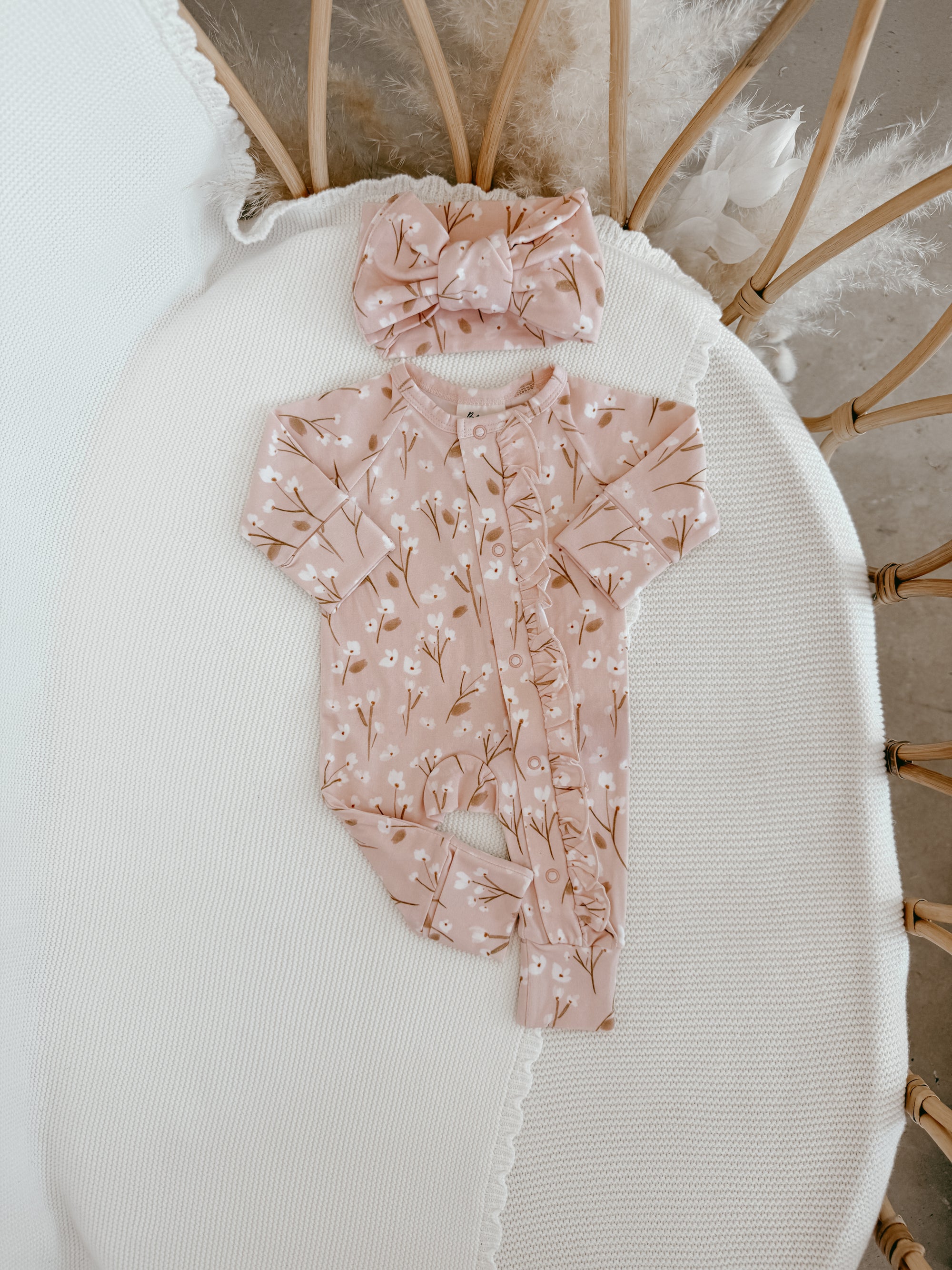 Cotton Topknot - Blushing Blooms