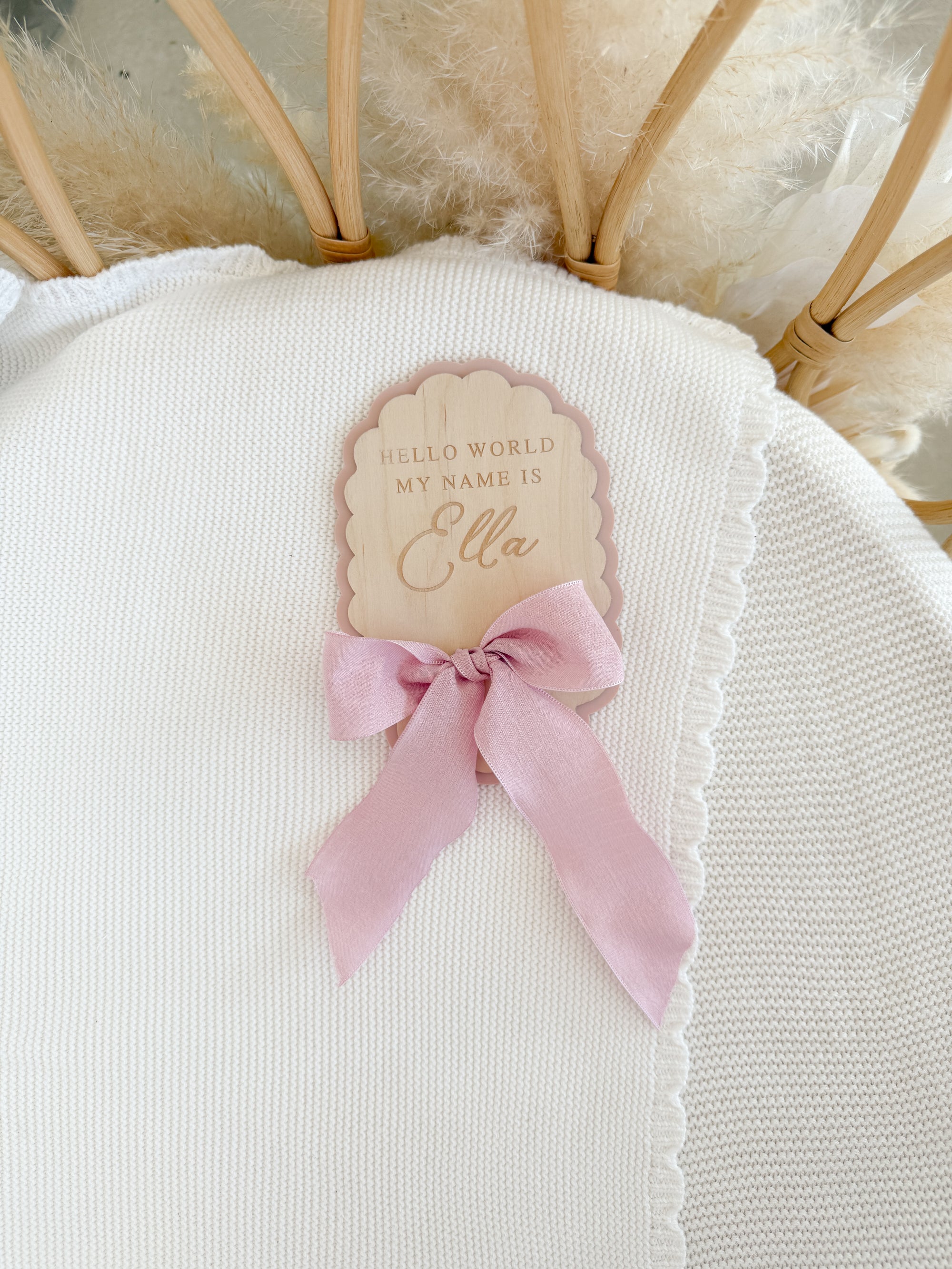Personalised Oval Scallop Announcement Plaque