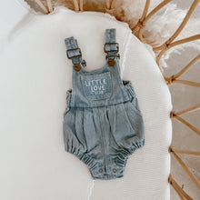 Load image into Gallery viewer, 'Little Love Club' Vintage Denim Overall Romper
