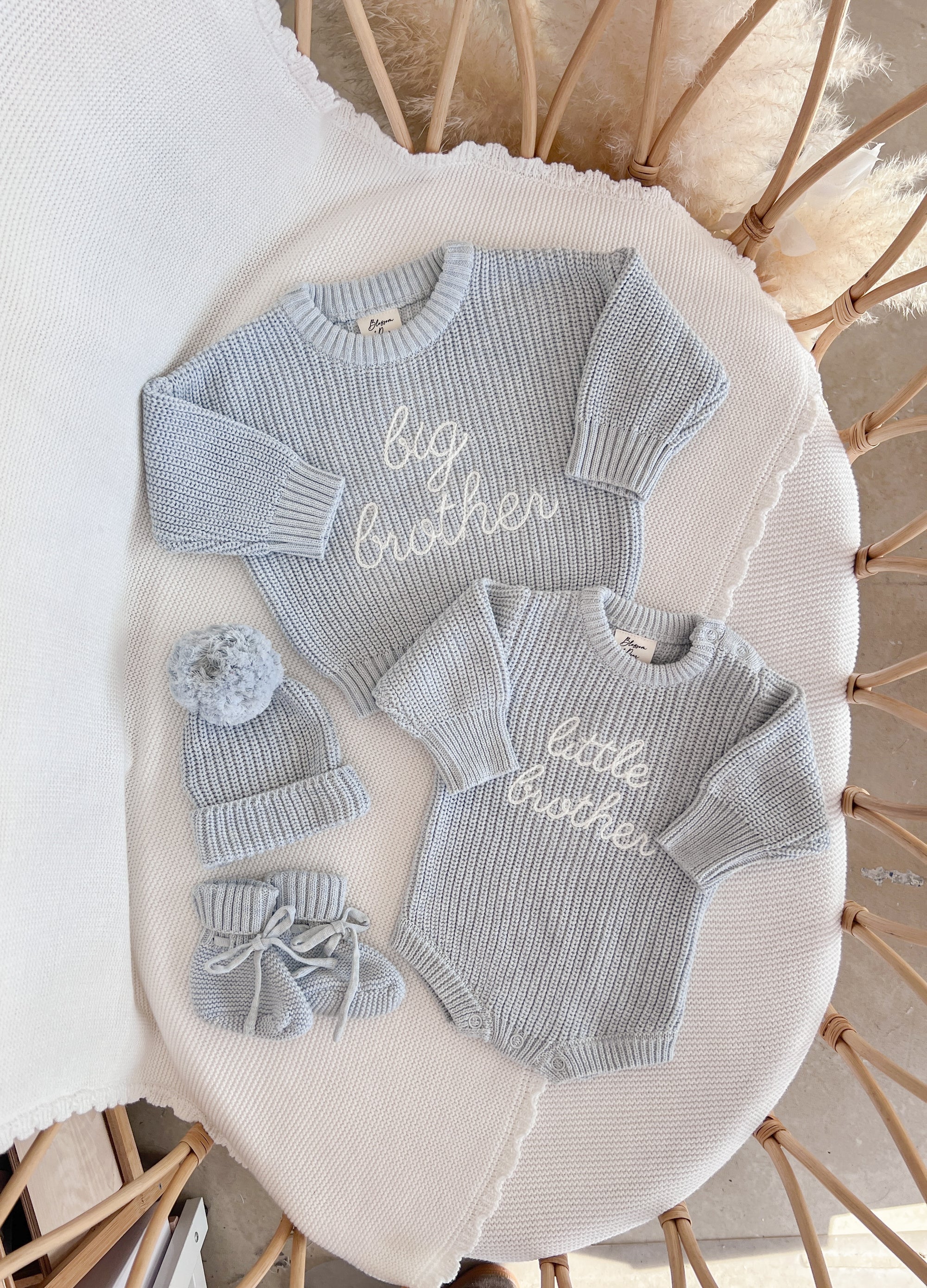 'Big Brother' Mini Knit Sweater - Powder Blue