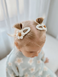 Daisy Crochet Hair Clip - Set of 2
