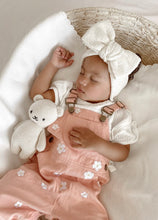 Load image into Gallery viewer, Floral Pink Denim Overalls