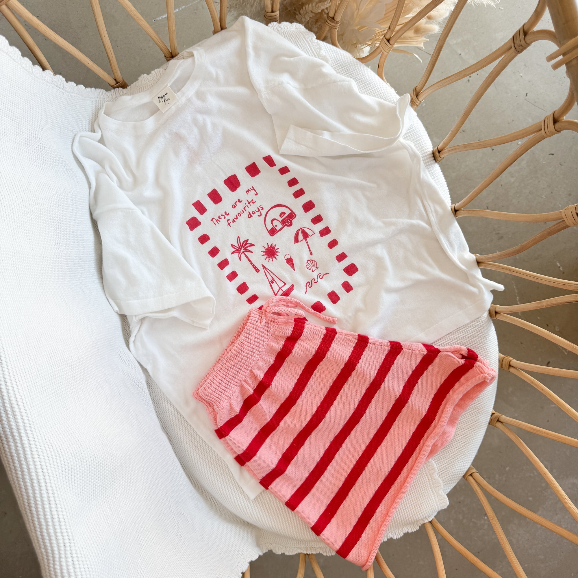 Ladies 'Favourite Days' Tee - White &amp; Red