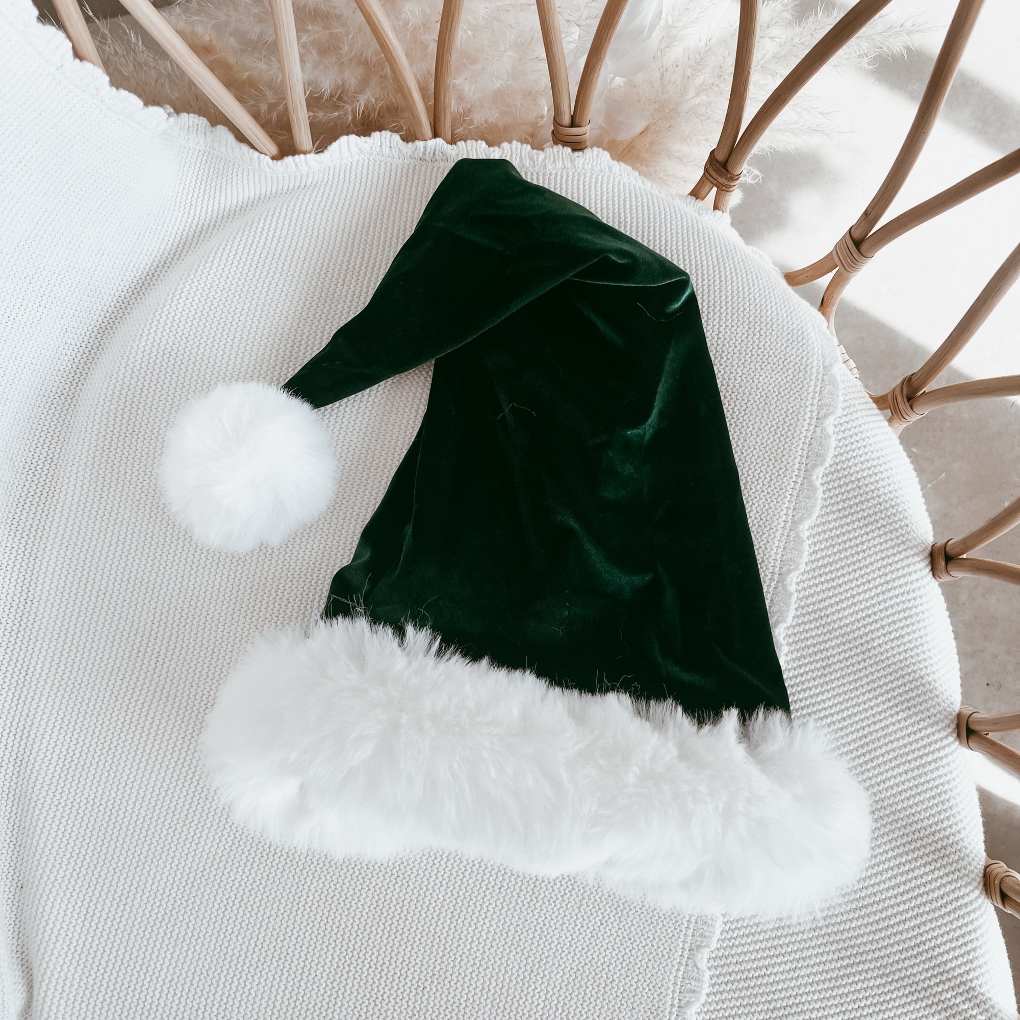Velvet Santa Hat - Emerald - PRE ORDER - Est. Dispatch Early October